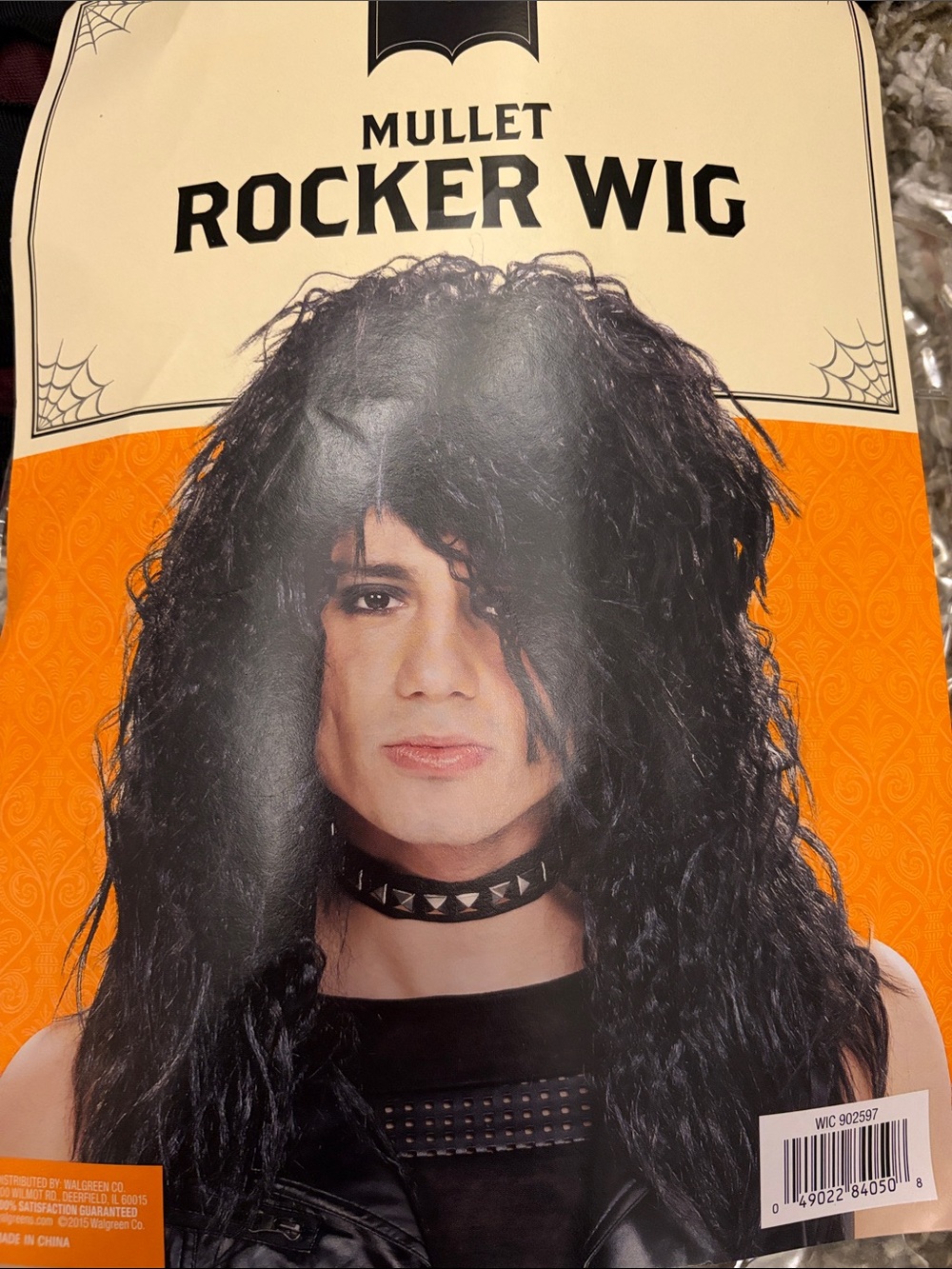 Men’s Rocker Halloween Costume-Mullet Rocker Wig and XL shirt